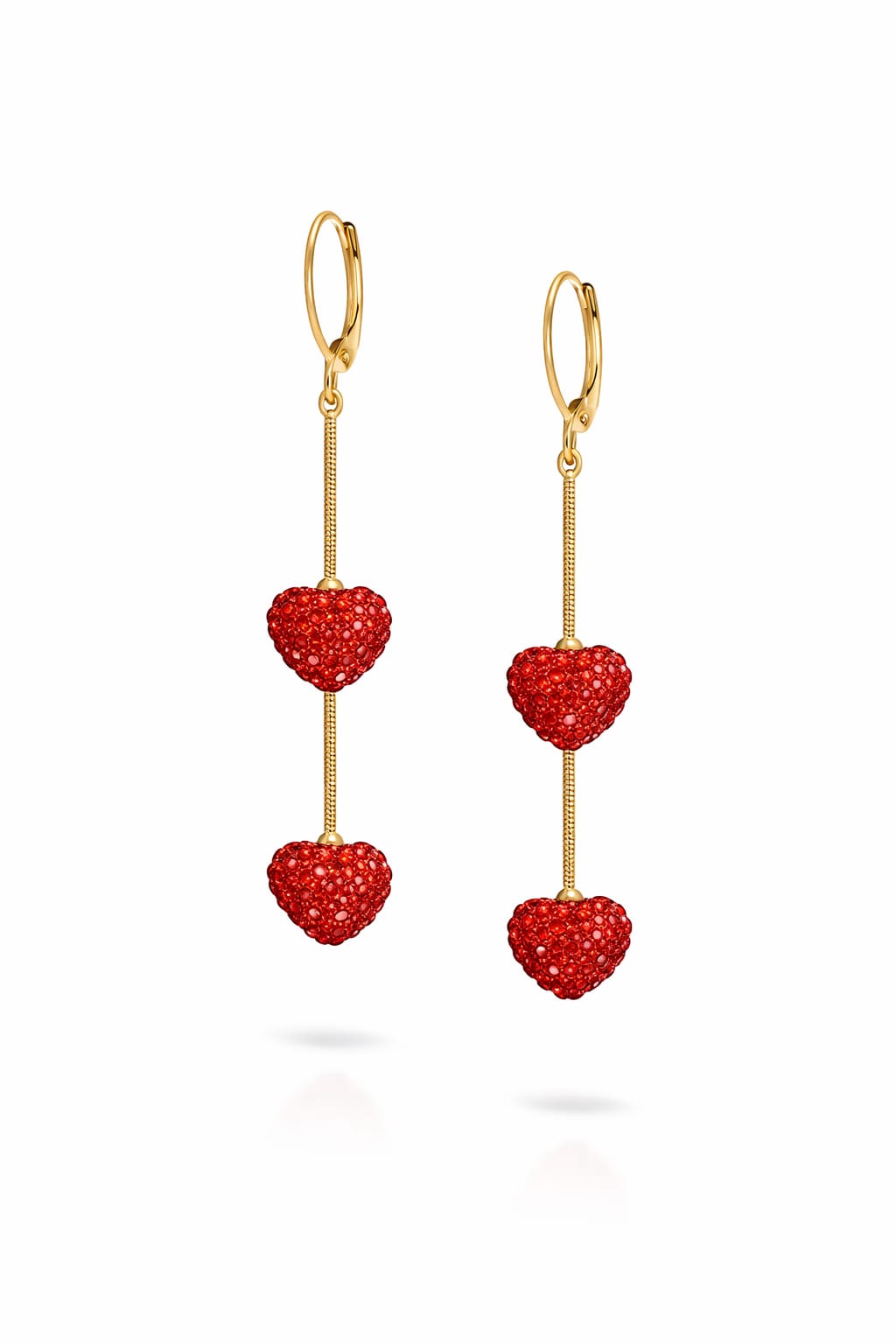 Boucles d’Oreilles Cœurs Rouges – Passion & Éclat ❤️
