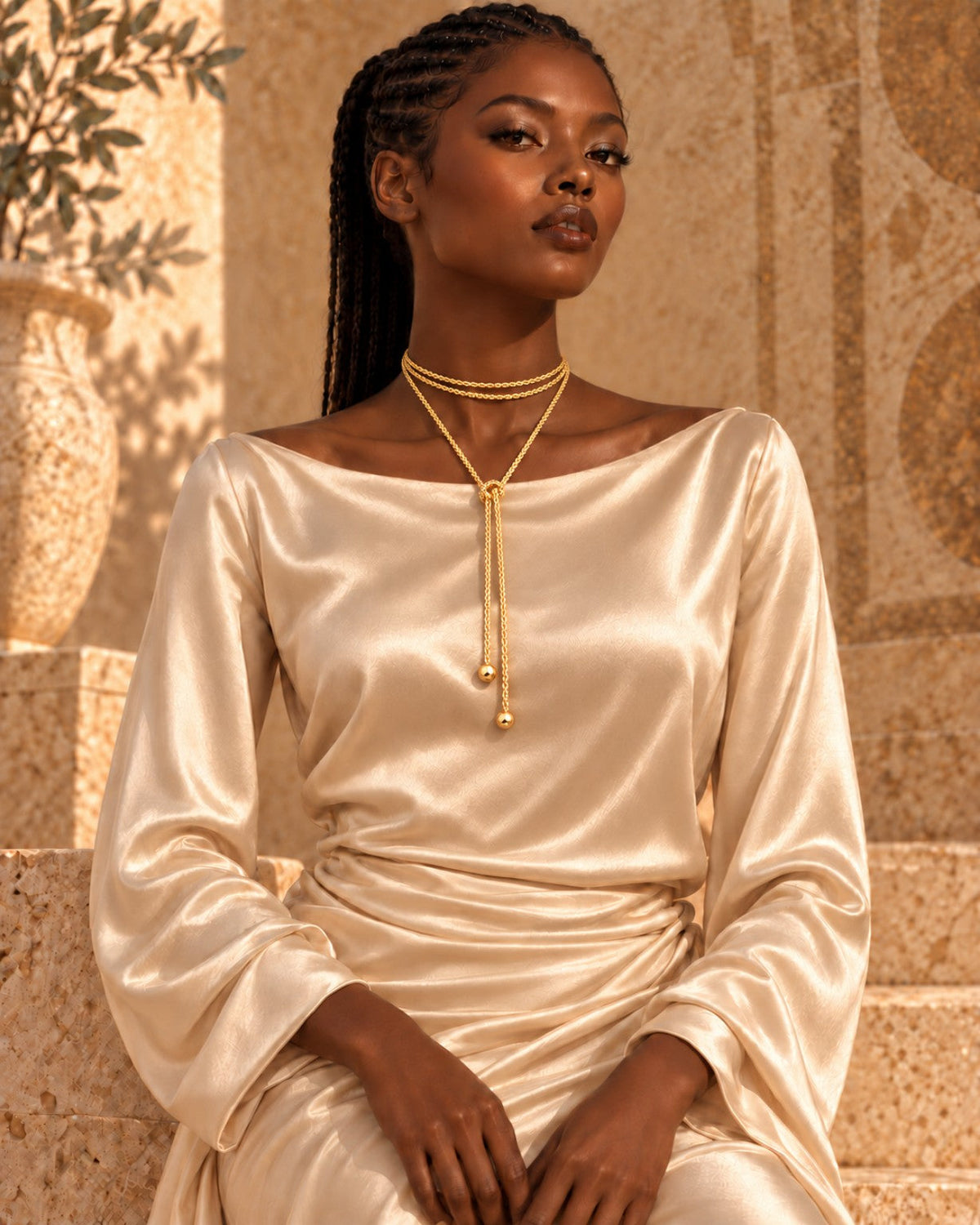 Collier Candide porté noué