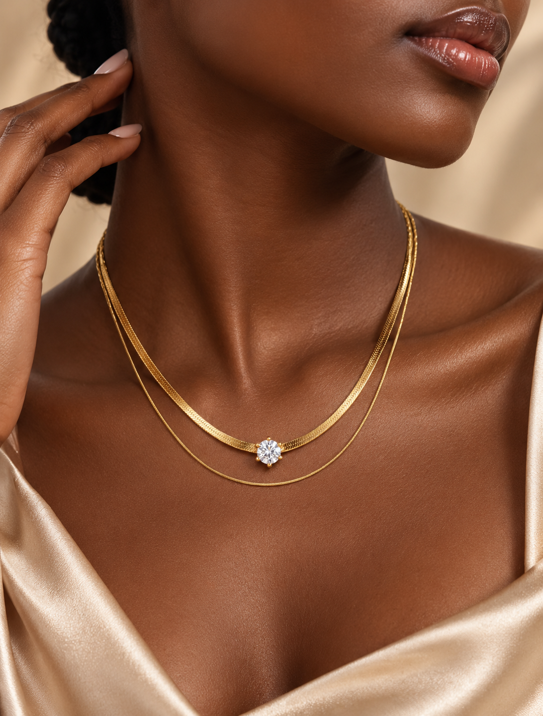 Collier Duo Zircon